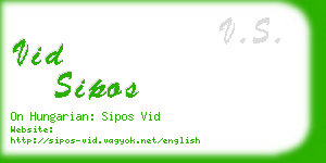 vid sipos business card
